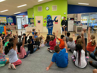  Mr Joe of Sugar Land and our very own Howey discussed water safety with local students. 